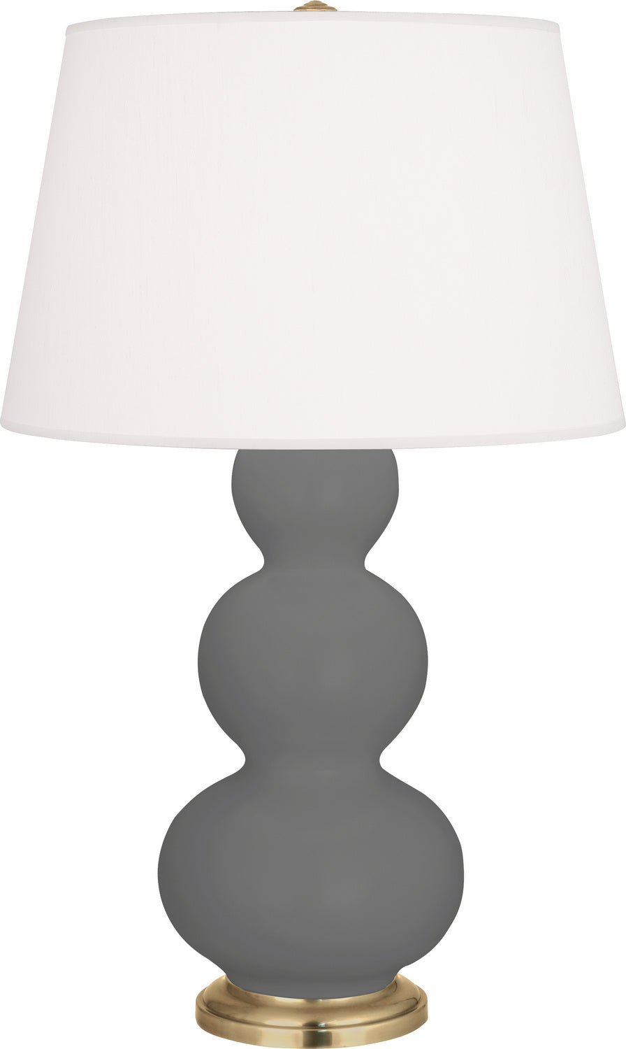 Robert Abbey - MCR40 - One Light Table Lamp - Triple Gourd - Matte Ash Glazed Ceramic w/Antique Natural Brass