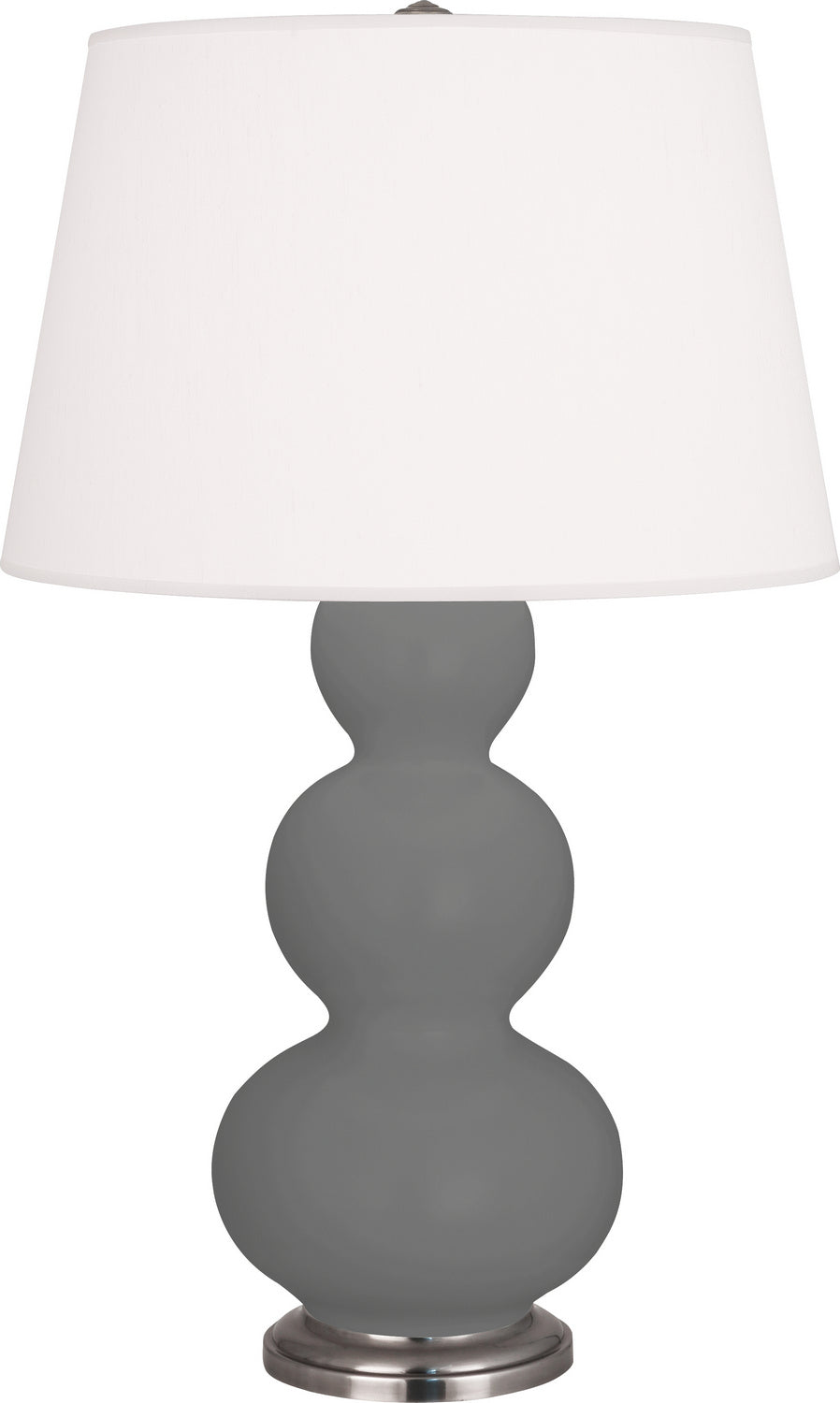 Robert Abbey - MCR42 - One Light Table Lamp - Triple Gourd - Matte Ash Glazed Ceramic w/Antique Silver