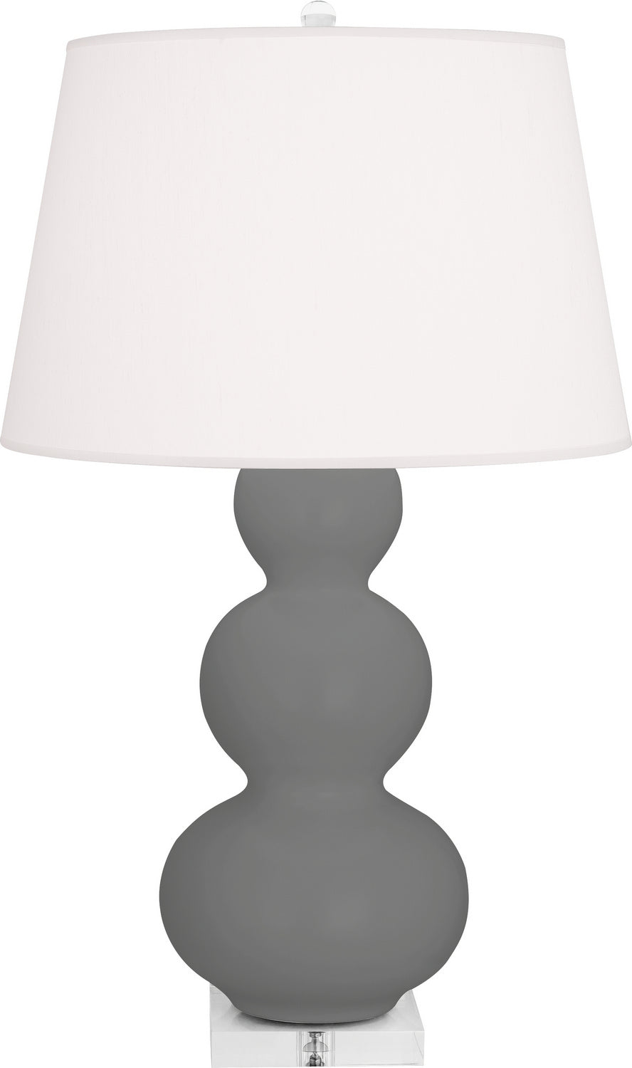 Robert Abbey - MCR43 - One Light Table Lamp - Triple Gourd - Matte Ash Glazed Ceramic w/Lucite