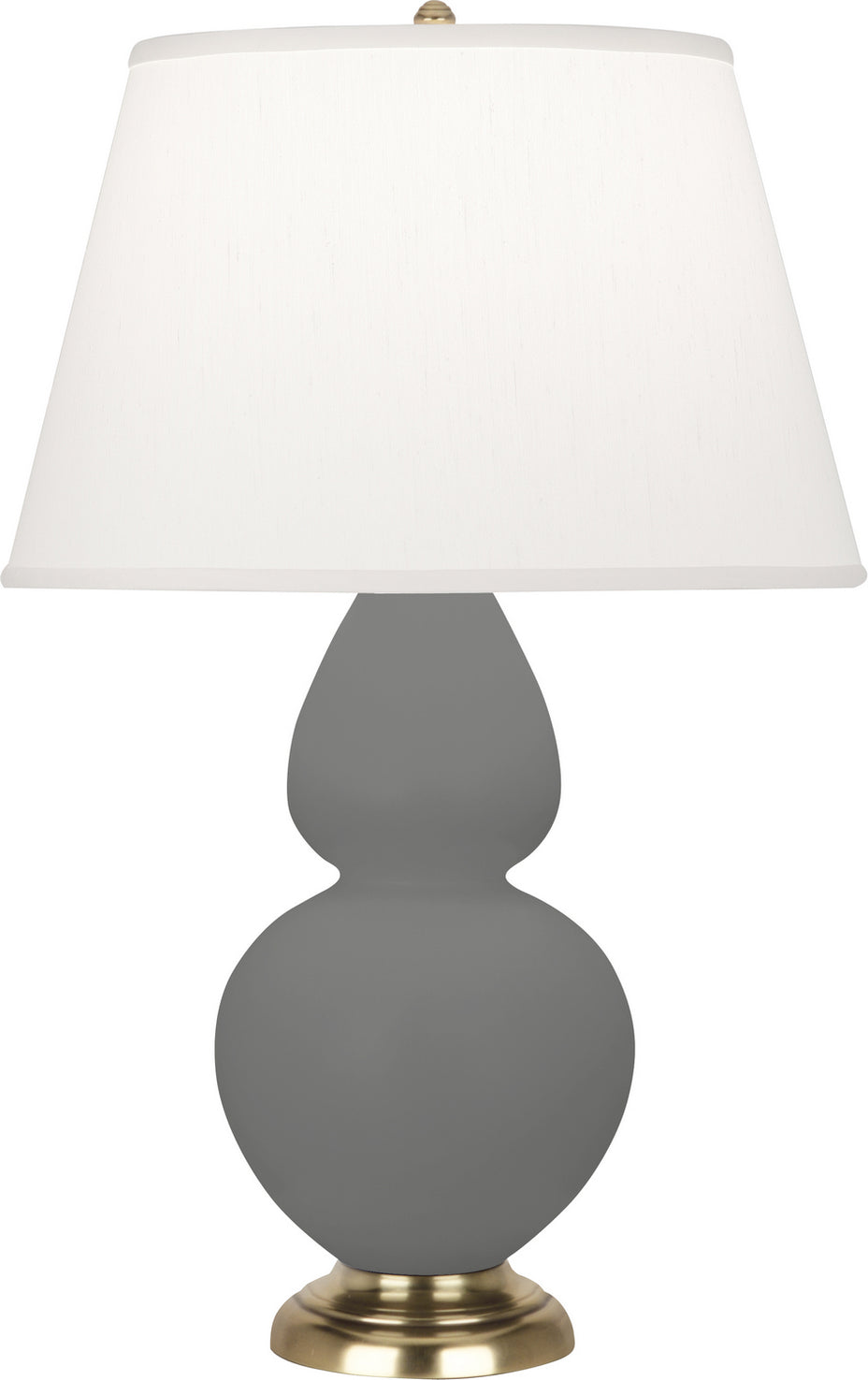 Robert Abbey - MCR55 - One Light Table Lamp - Double Gourd - Matte Ash Glazed Ceramic w/Antique Natural Brass