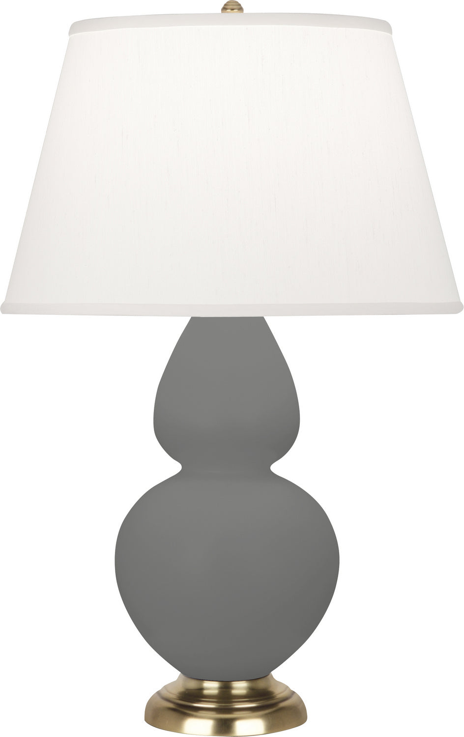 Robert Abbey - MCR55 - One Light Table Lamp - Double Gourd - Matte Ash Glazed Ceramic w/Antique Brass