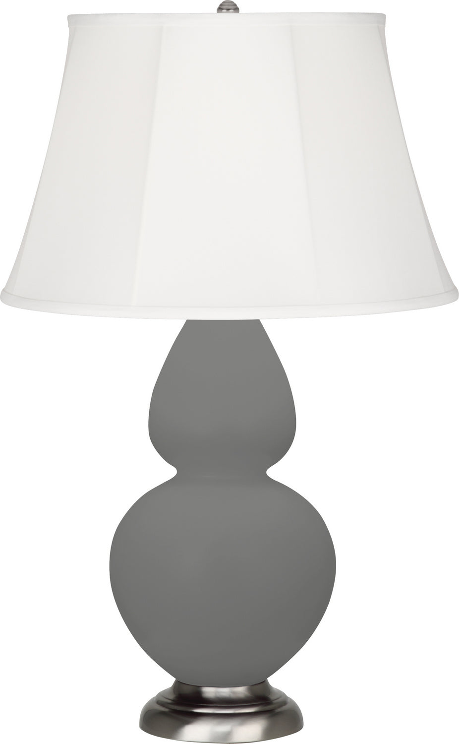 Robert Abbey - MCR58 - One Light Table Lamp - Double Gourd - Matte Ash Glazed Ceramic w/Antique Silver