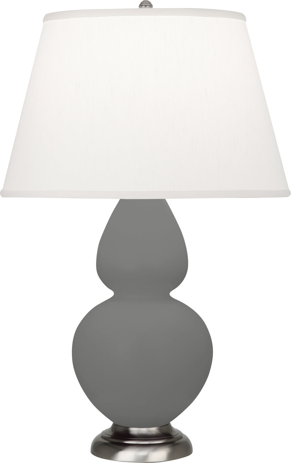 Robert Abbey - MCR59 - One Light Table Lamp - Double Gourd - Matte Ash Glazed Ceramic w/Antique Silver