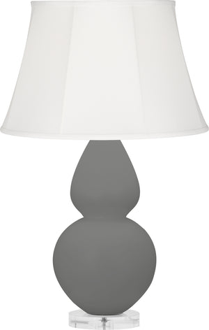 Robert Abbey - MCR61 - One Light Table Lamp - Double Gourd - Matte Ash Glazed Ceramic w/Lucite Base