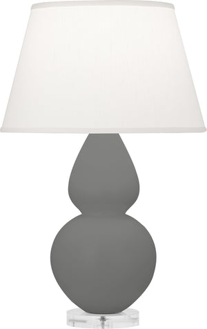 Robert Abbey - MCR62 - One Light Table Lamp - Double Gourd - Matte Ash Glazed Ceramic w/Lucite Base