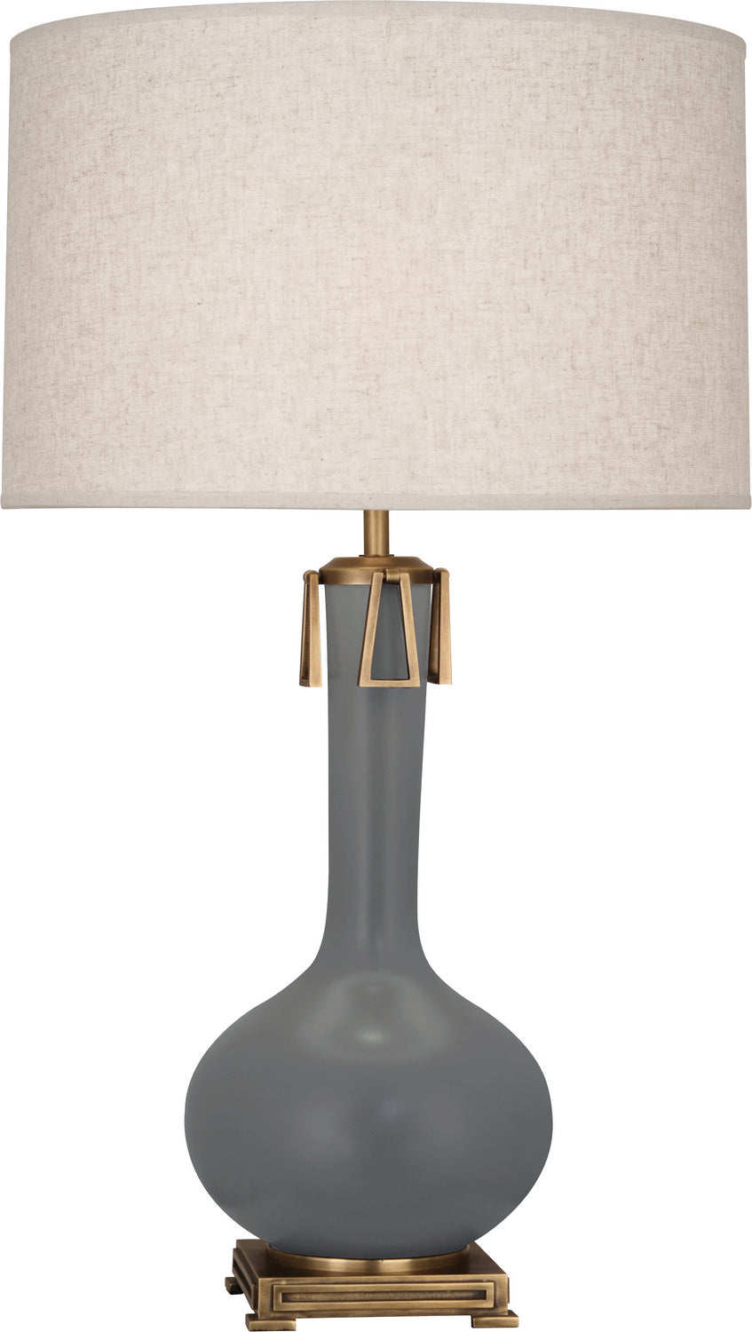 Robert Abbey - MCR92 - One Light Table Lamp - Athena - Matte Ash Glazed Ceramic w/Aged Brass