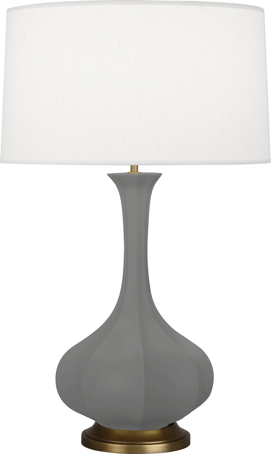 Robert Abbey - MCR94 - One Light Table Lamp - Pike - Matte Ash Glazed Ceramic w/Aged Brass