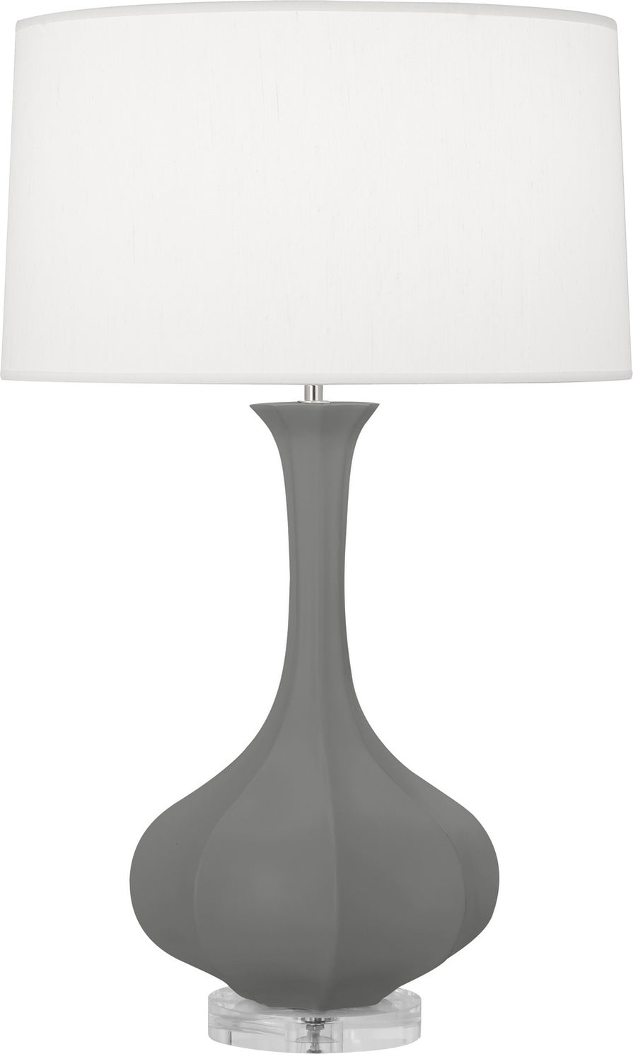 Robert Abbey - MCR96 - One Light Table Lamp - Pike - Matte Ash Glazed Ceramic w/Lucite