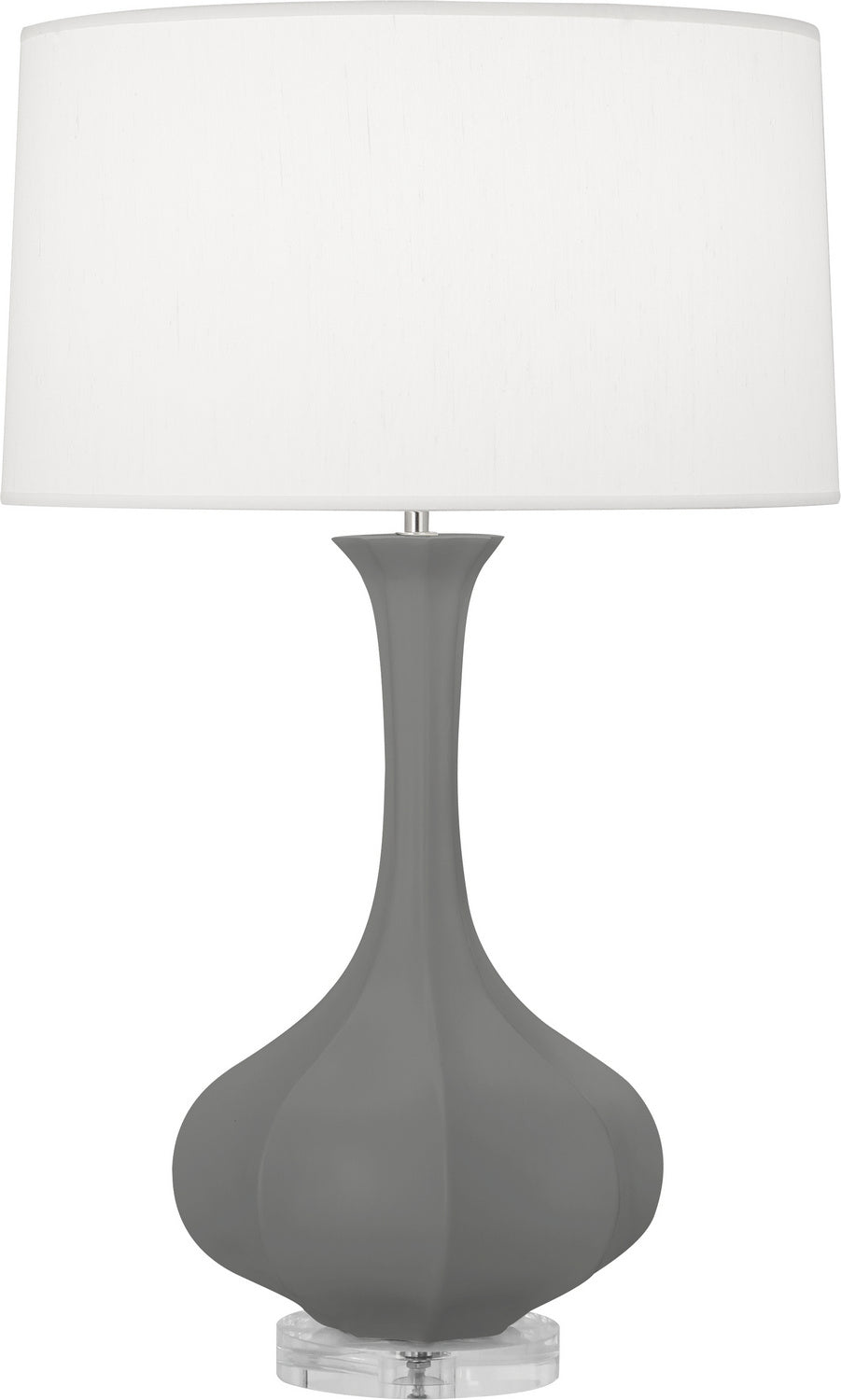 Robert Abbey - MCR96 - One Light Table Lamp - Pike - Matte Ash Glazed Ceramic w/Lucite Base