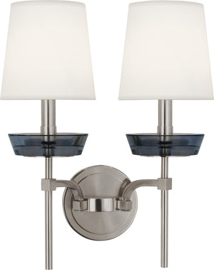 Robert Abbey - S609 - Two Light Wall Sconce - Cristallo - Polished Nickel w/ Smoke Crystal