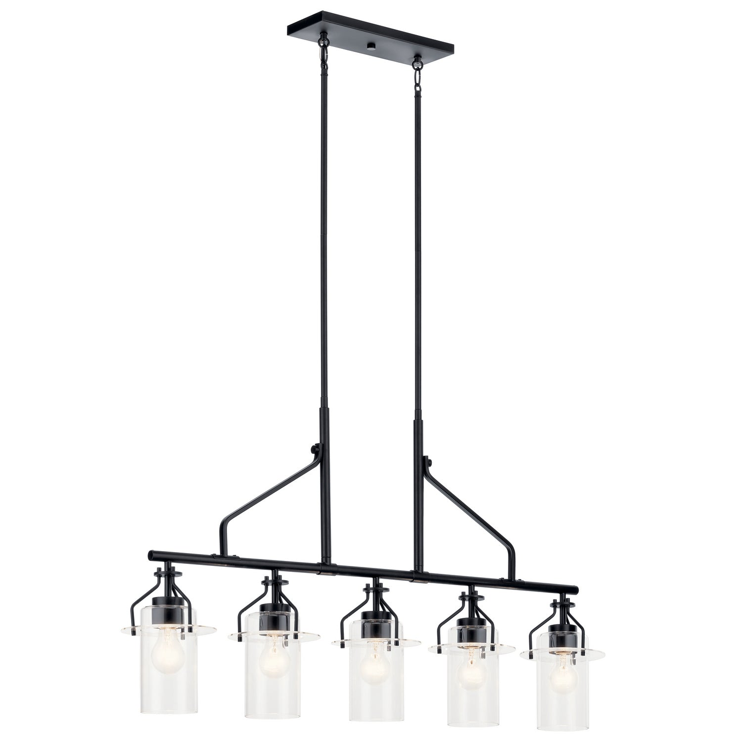 Kichler - 52379BK - Five Light Linear Chandelier - Everett - Black