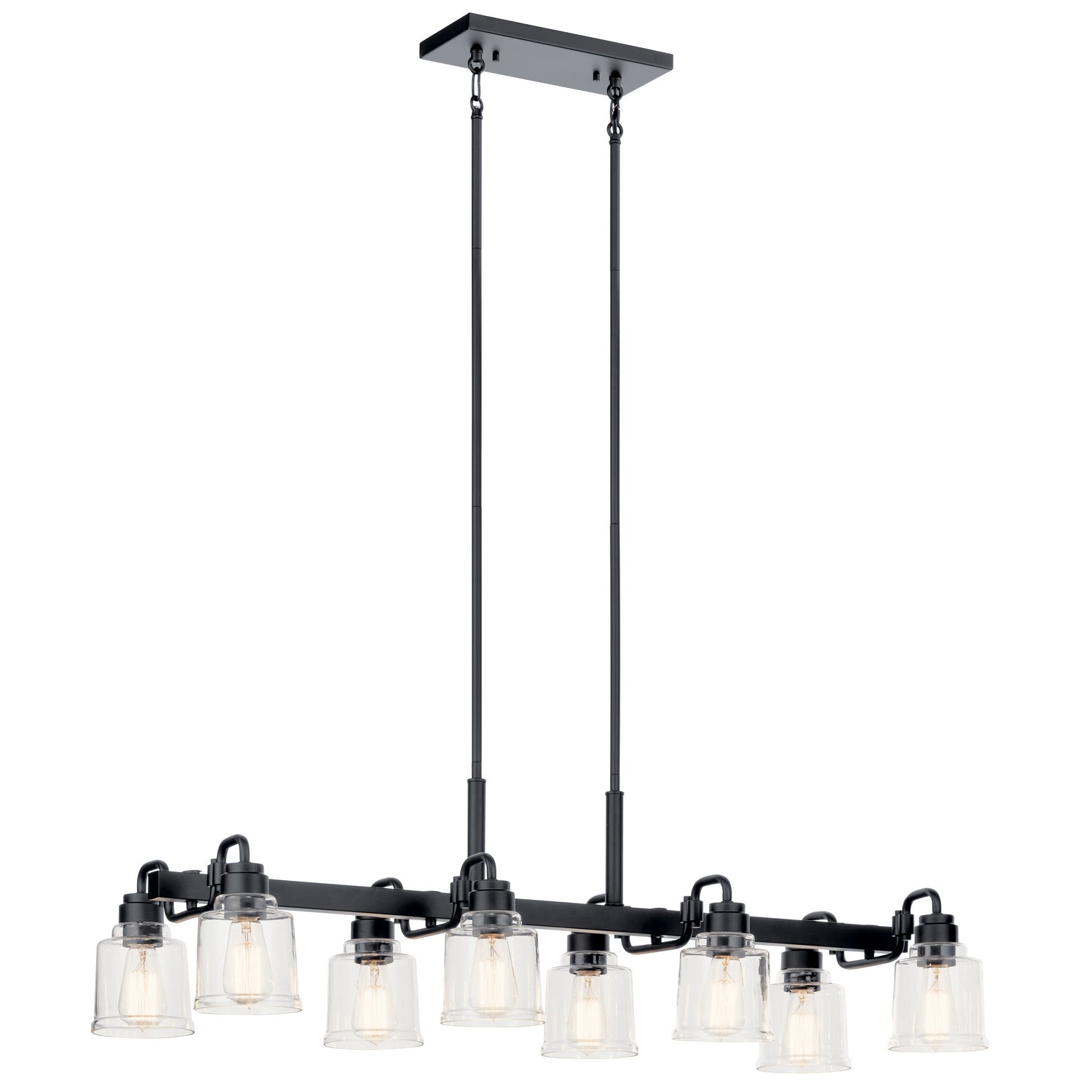 Kichler - 52400BK - Eight Light Linear Chandelier - Aivian - Black