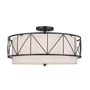 Kichler - 52076BK - Four Light Semi Flush Mount - Birkleigh - Black