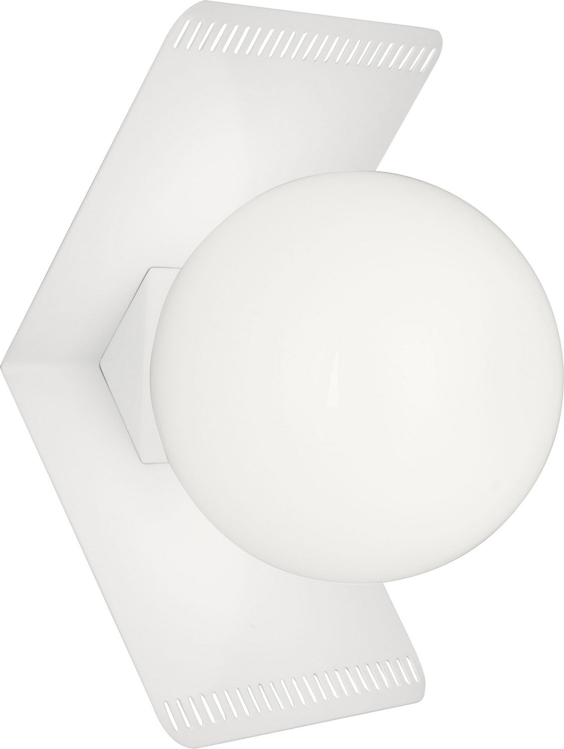 Robert Abbey - W635 - One Light Wall Sconce - Jonathan Adler Rio - Satin White Powder Coat w/White Glass Shade