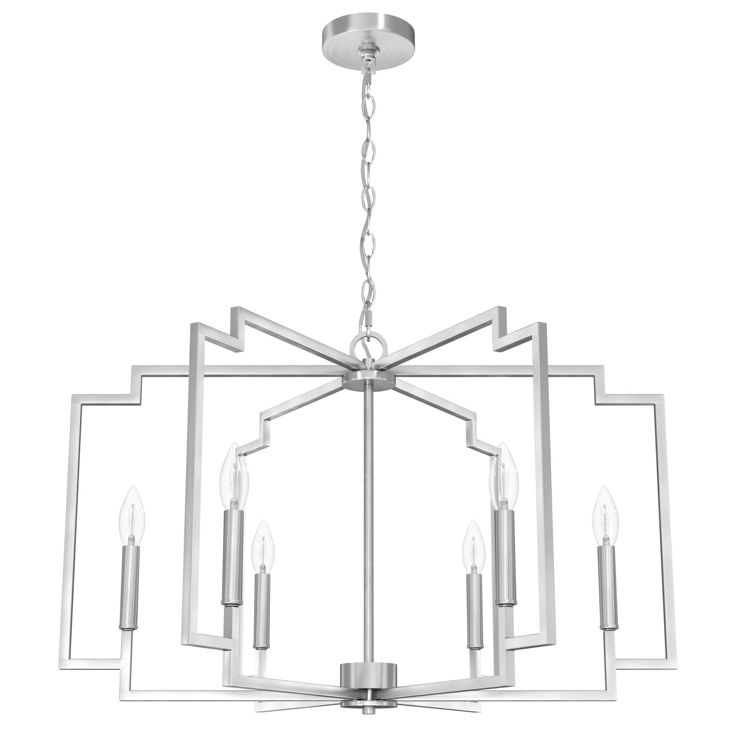 Hunter - 19571 - Six Light Chandelier - Zoanne - Brushed Nickel
