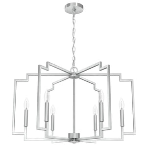 Hunter - 19571 - Six Light Chandelier - Zoanne - Brushed Nickel