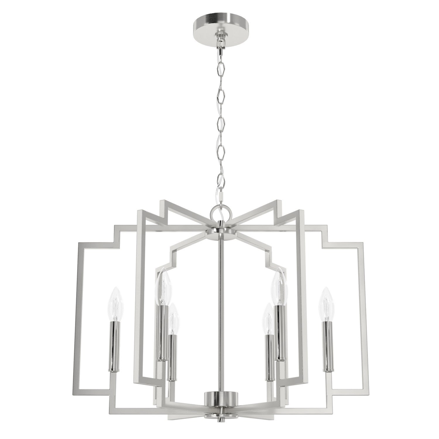 Hunter - 19573 - Six Light Chandelier - Zoanne - Brushed Nickel