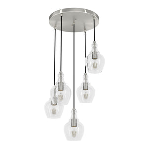 Hunter - 19899 - Five Light Pendant - Maple Park - Brushed Nickel