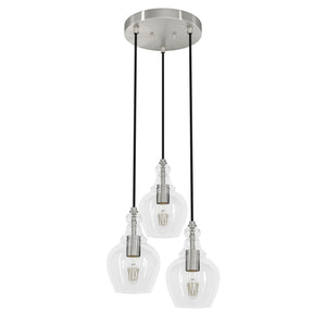 Hunter - 19992 - Three Light Pendant - Maple Park - Brushed Nickel