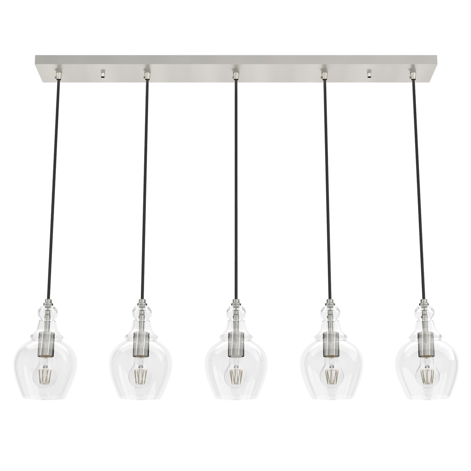 Hunter - 19994 - Five Light Pendant - Maple Park - Brushed Nickel