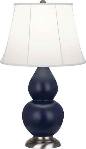 Robert Abbey - MMB12 - One Light Accent Lamp - Small Double Gourd - Matte Midnight Blue Glazed Ceramic w/Antique Silver