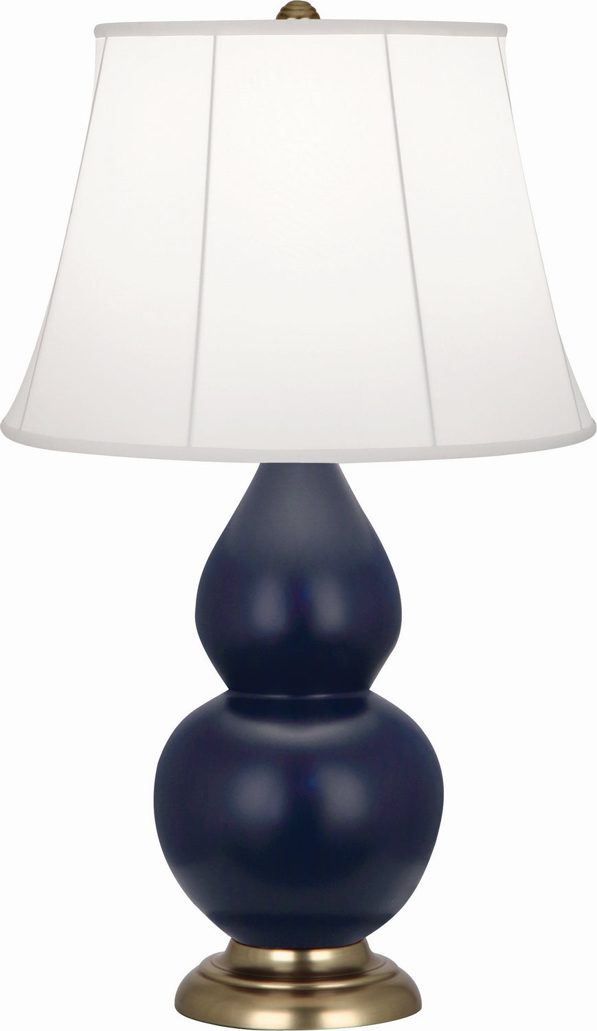 Robert Abbey - MMB14 - One Light Accent Lamp - Small Double Gourd - Matte Midnight Blue Glazed Ceramic w/Antique Brass