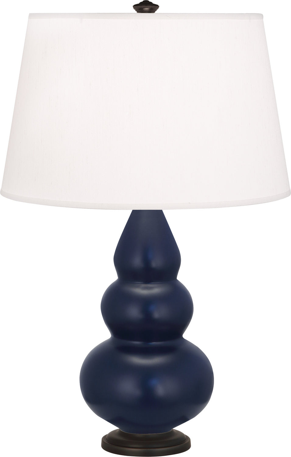 Robert Abbey - MMB31 - One Light Accent Lamp - Small Triple Gourd - Matte Midnight Blue Glazed Ceramic w/Deep Patina Bronze