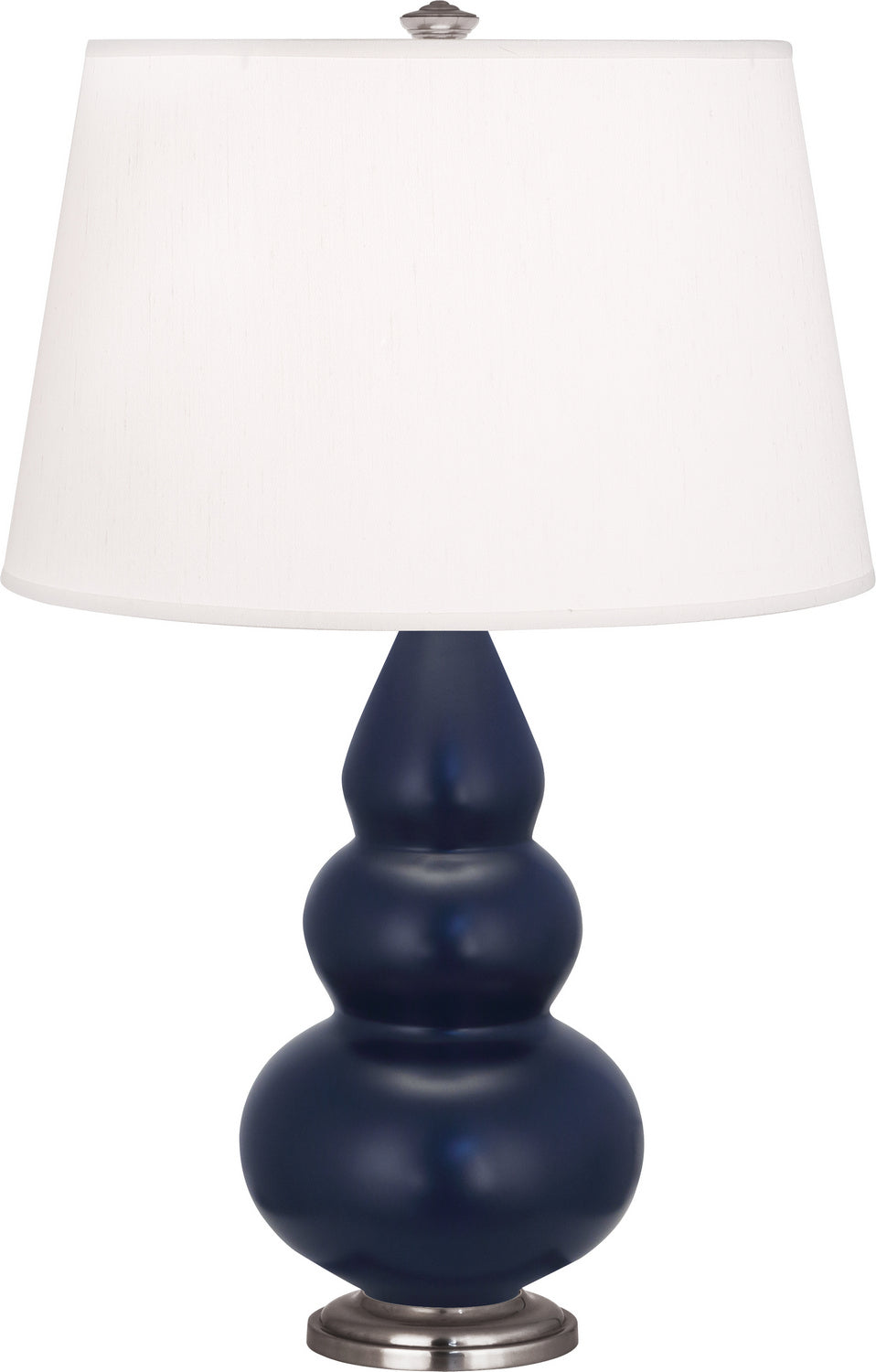 Robert Abbey - MMB32 - One Light Accent Lamp - Small Triple Gourd - Matte Midnight Blue Glazed Ceramic w/Antique Silver