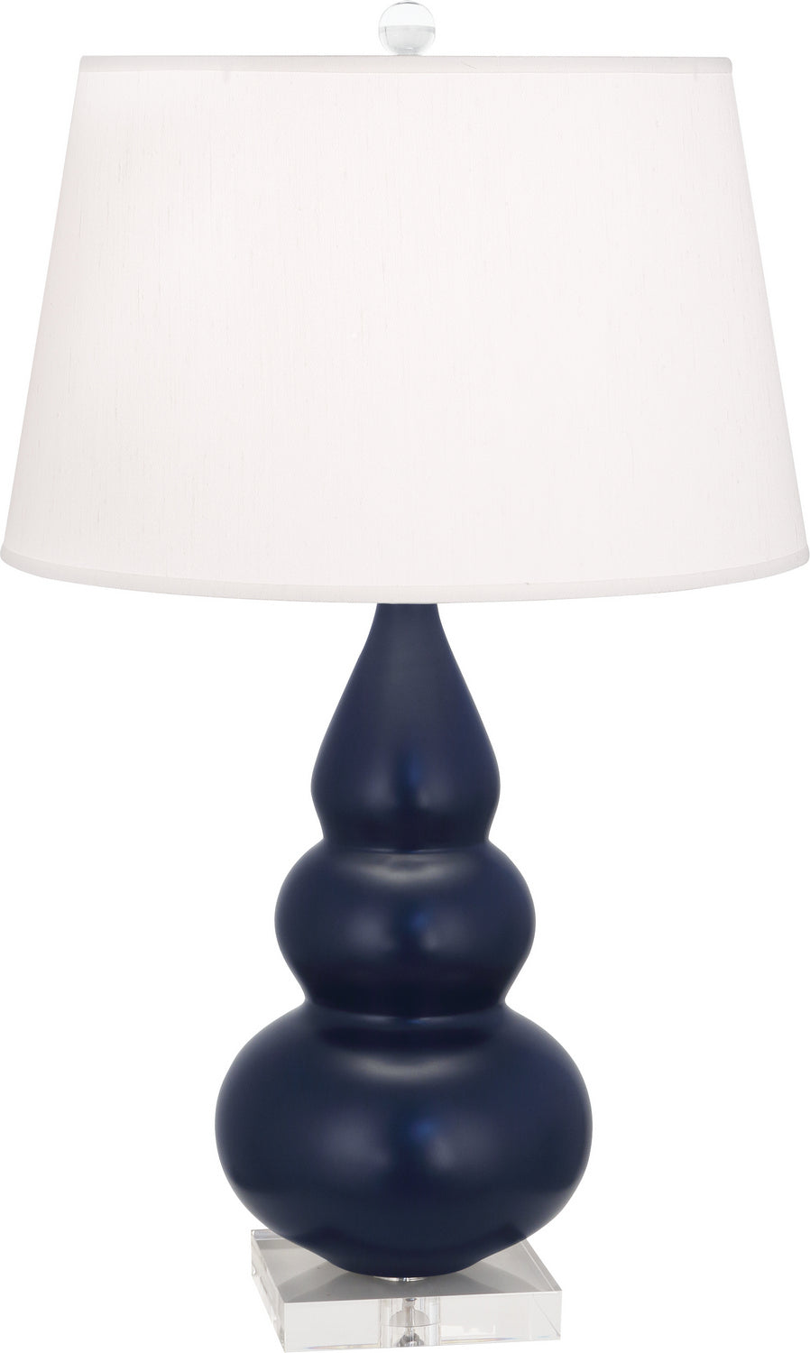 Robert Abbey - MMB33 - One Light Accent Lamp - Small Triple Gourd - Matte Midnight Blue Glazed Ceramic w/Lucite