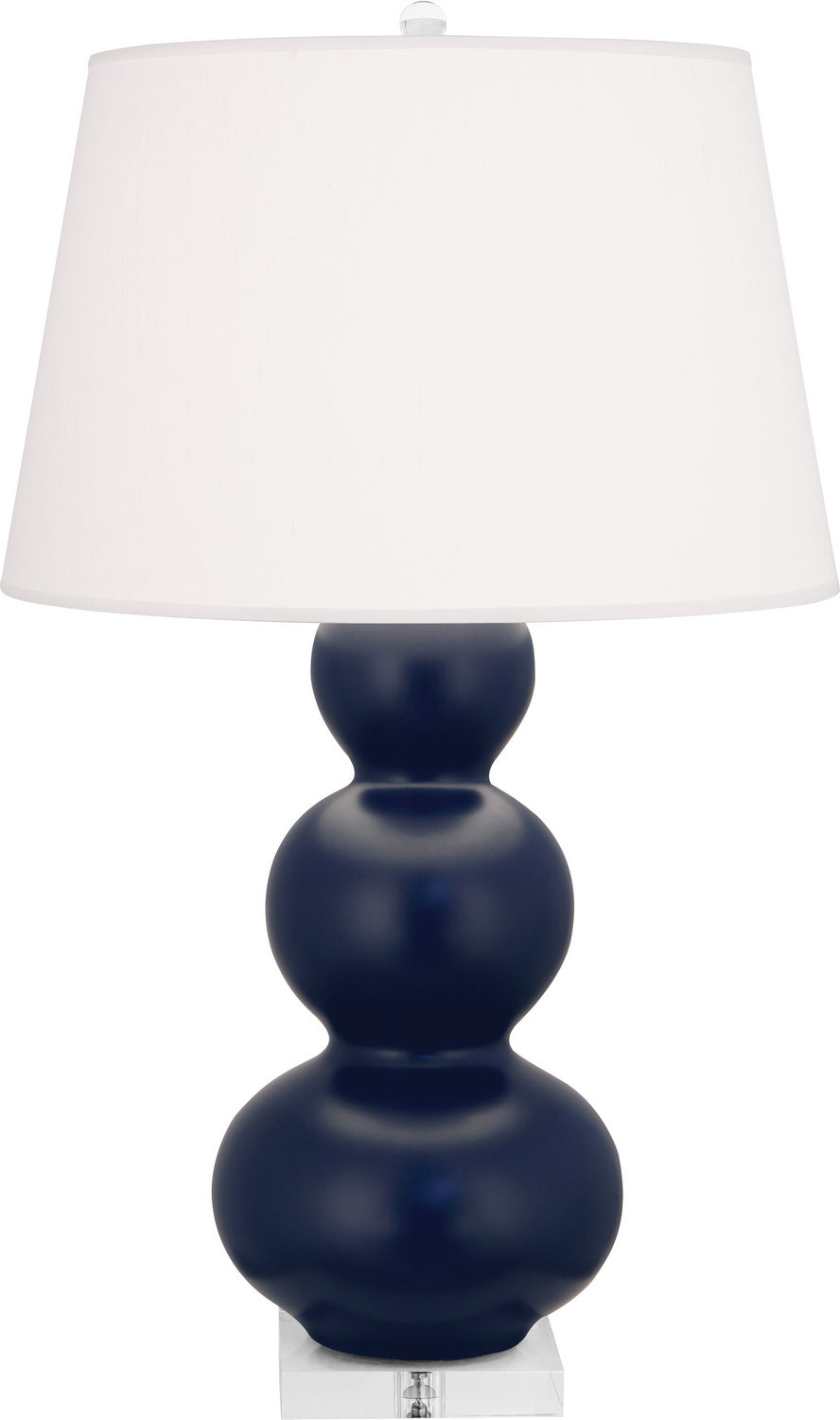 Robert Abbey - MMB43 - One Light Table Lamp - Triple Gourd - Matte Midnight Blue Glazed Ceramic w/Lucite
