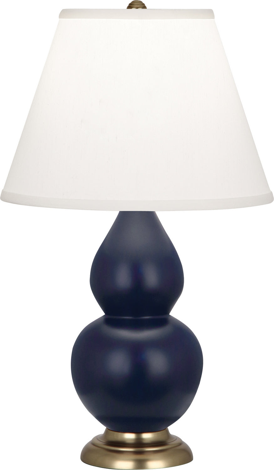Robert Abbey - MMB50 - One Light Accent Lamp - Small Double Gourd - Matte Midnight Blue Glazed Ceramic w/Antique Natural Brass