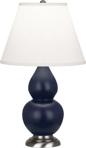 Robert Abbey - MMB52 - One Light Accent Lamp - Small Double Gourd - Matte Midnight Blue Glazed Ceramic w/Antique Silver