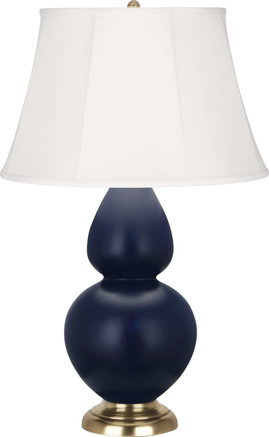 Robert Abbey - MMB54 - One Light Table Lamp - Double Gourd - Matte Midnight Blue Glazed Ceramic w/Antique Brass