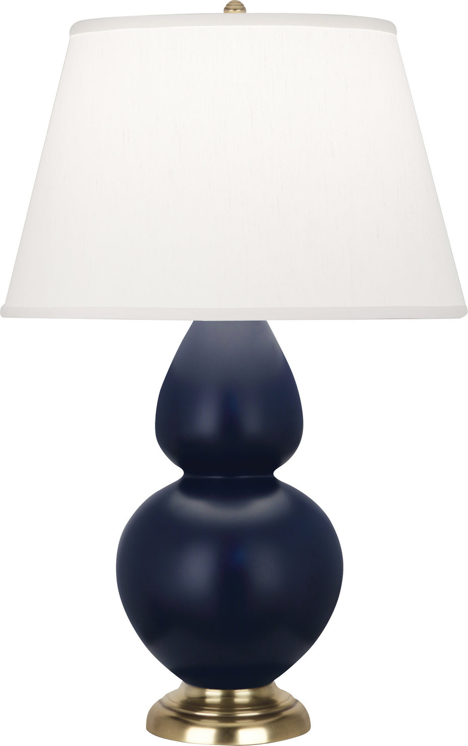 Robert Abbey - MMB55 - One Light Table Lamp - Double Gourd - Matte Midnight Blue Glazed Ceramic w/Antique Natural Brass
