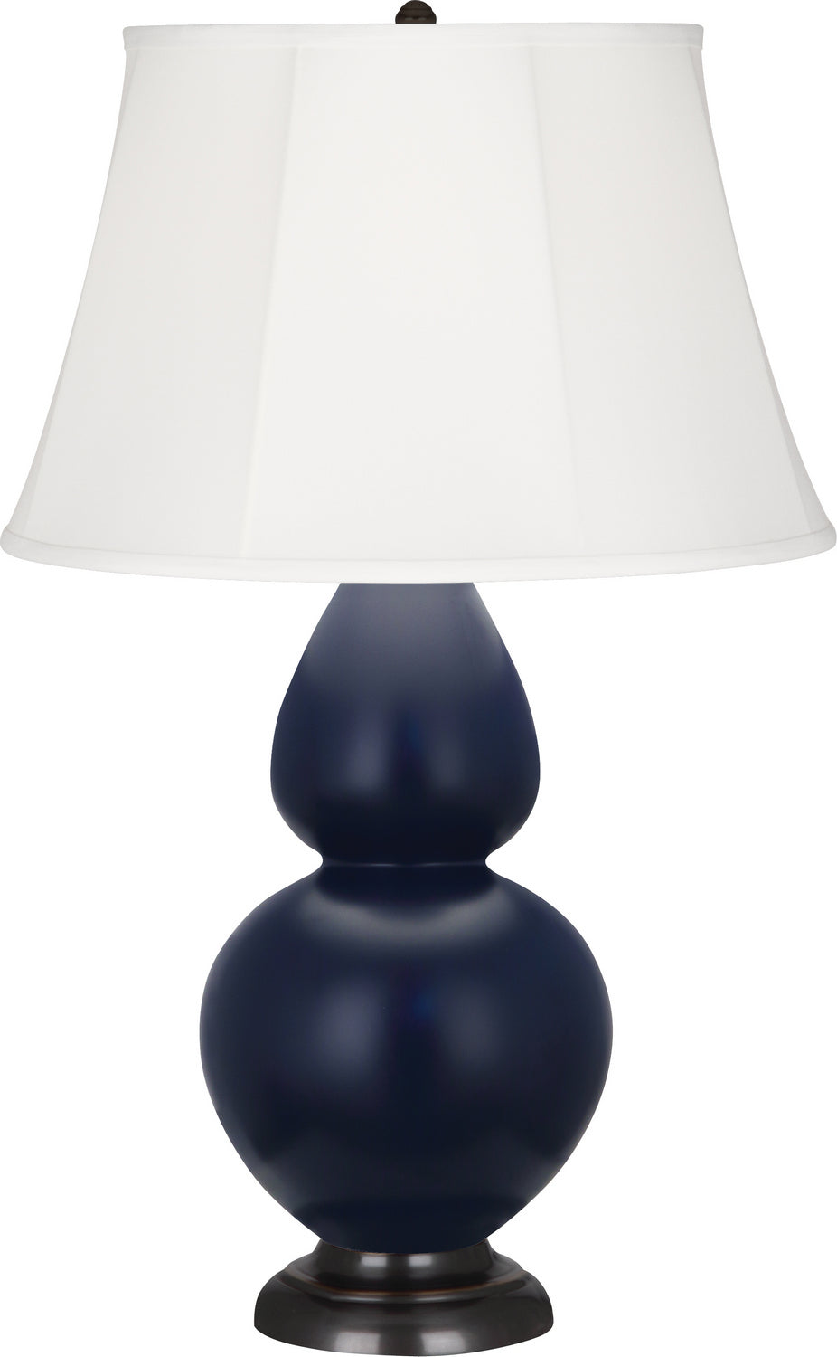 Robert Abbey - MMB56 - One Light Table Lamp - Double Gourd - Matte Midnight Blue Glazed Ceramic w/Deep Patina Bronze