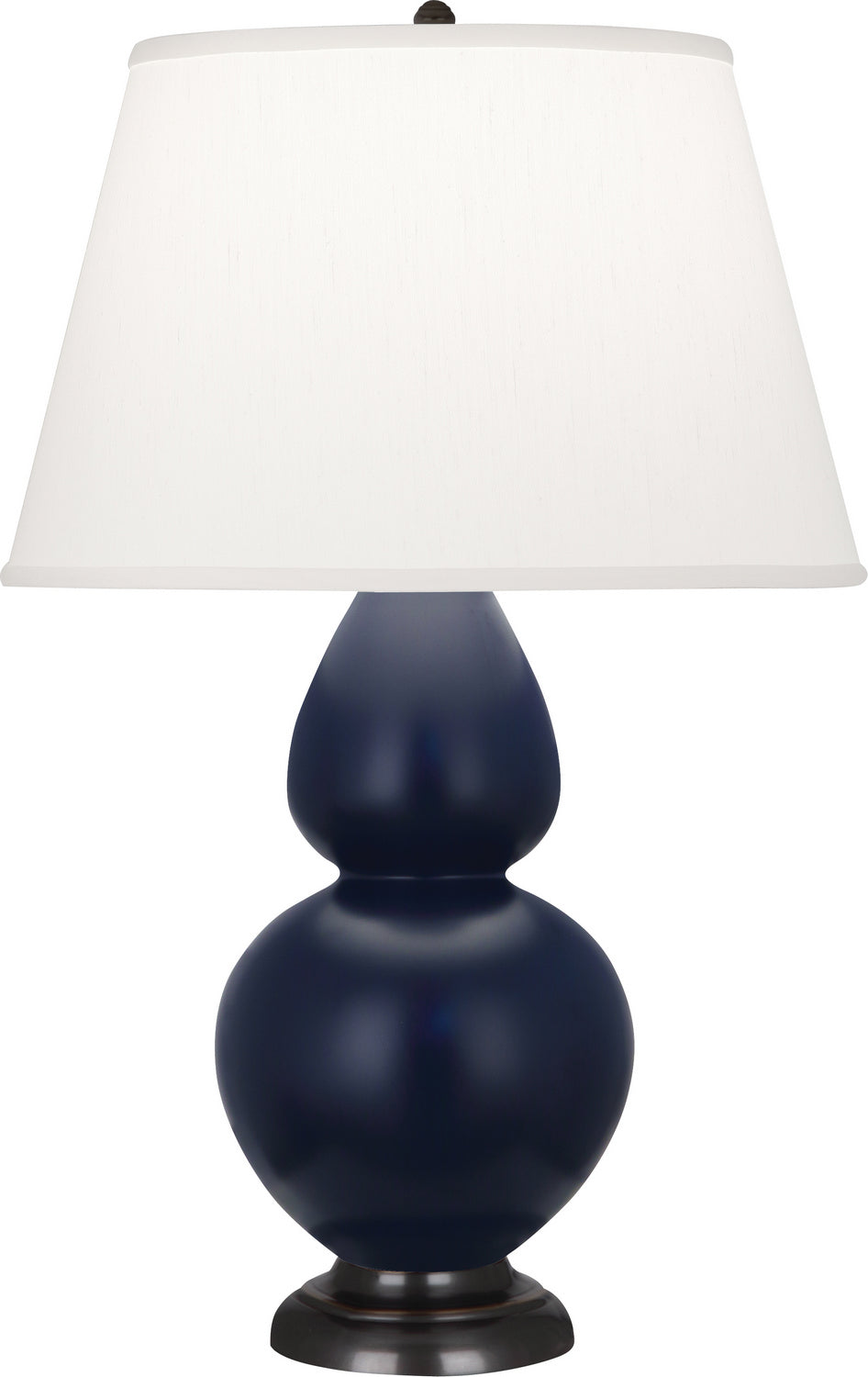 Robert Abbey - MMB57 - One Light Table Lamp - Double Gourd - Matte Midnight Blue Glazed Ceramic w/Deep Patina Bronze