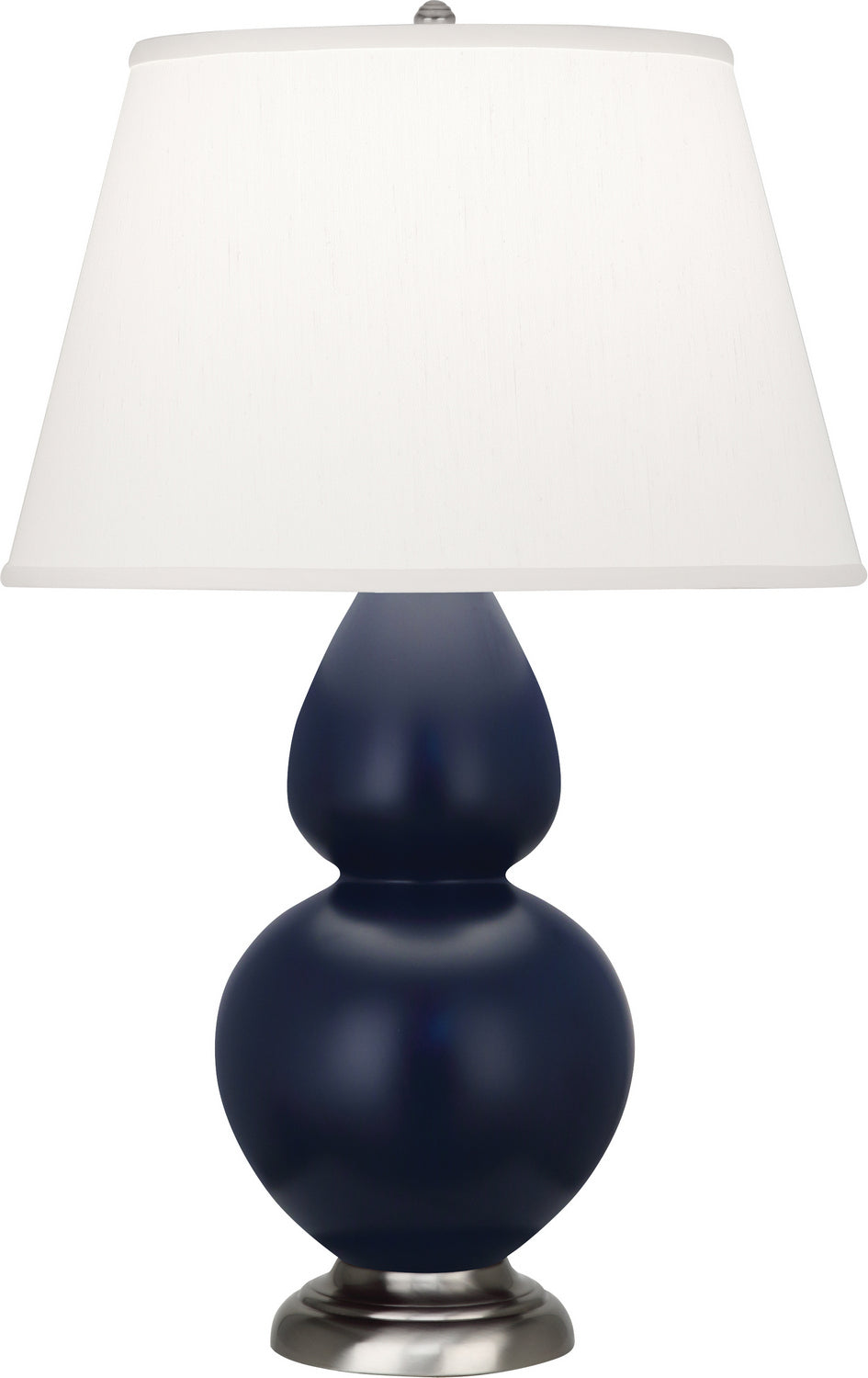 Robert Abbey - MMB59 - One Light Table Lamp - Double Gourd - Matte Midnight Blue Glazed Ceramic w/Antique Silver