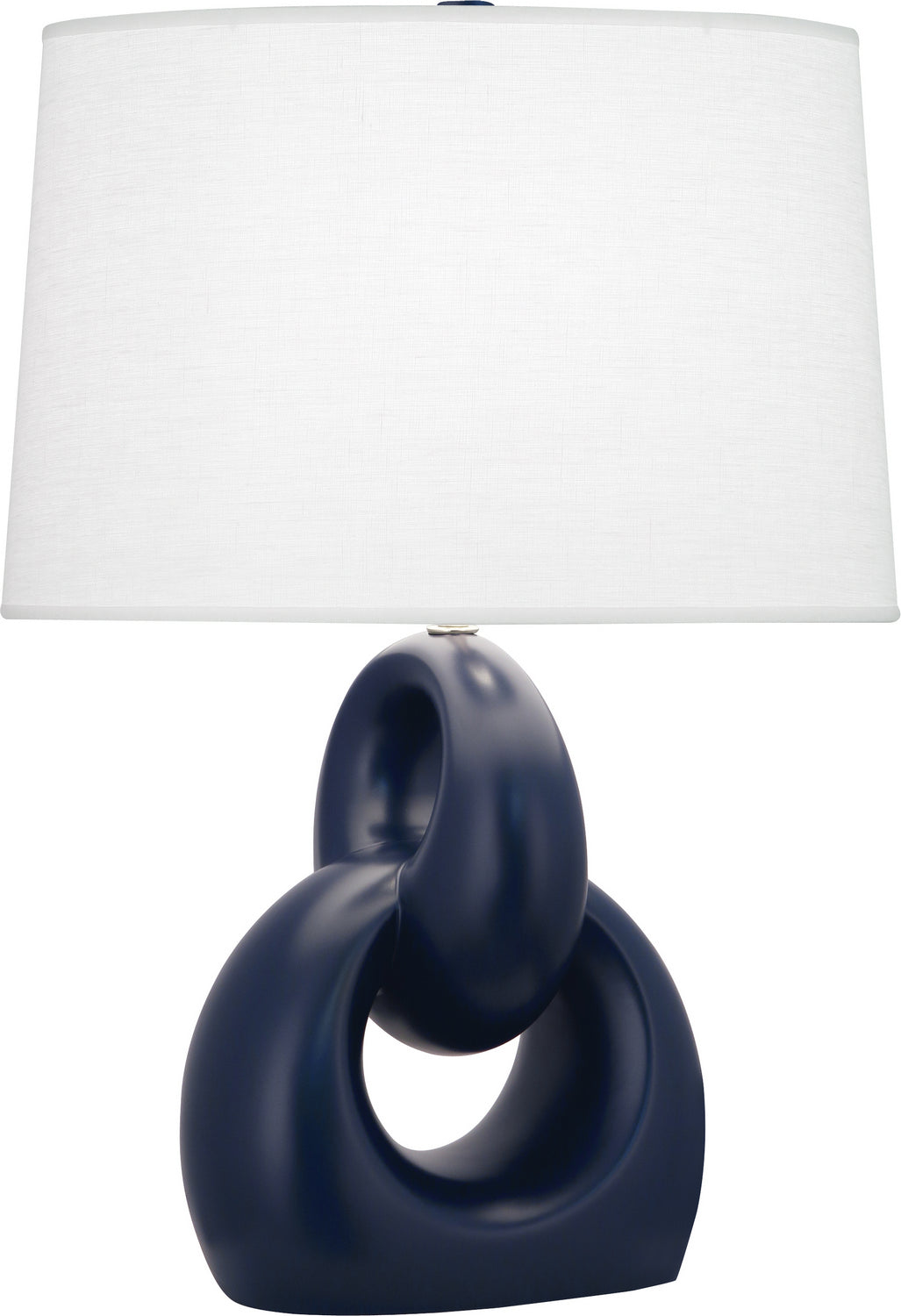 Robert Abbey - MMB81 - One Light Table Lamp - Fusion - Matte Midnight Blue Glazed Ceramic w/Polished Nickel