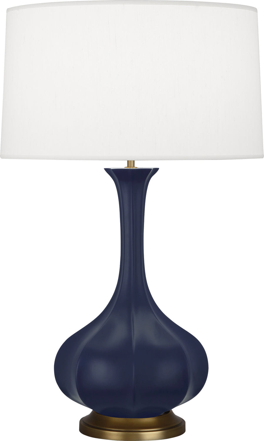 Robert Abbey - MMB94 - One Light Table Lamp - Pike - Matte Midnight Blue Glazed Ceramic w/Aged Brass