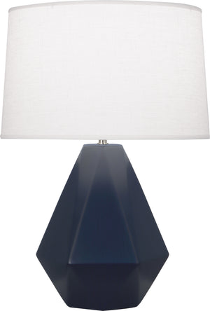 Robert Abbey - MMB97 - One Light Table Lamp - Delta - Matte Midnight Blue Glazed Ceramic