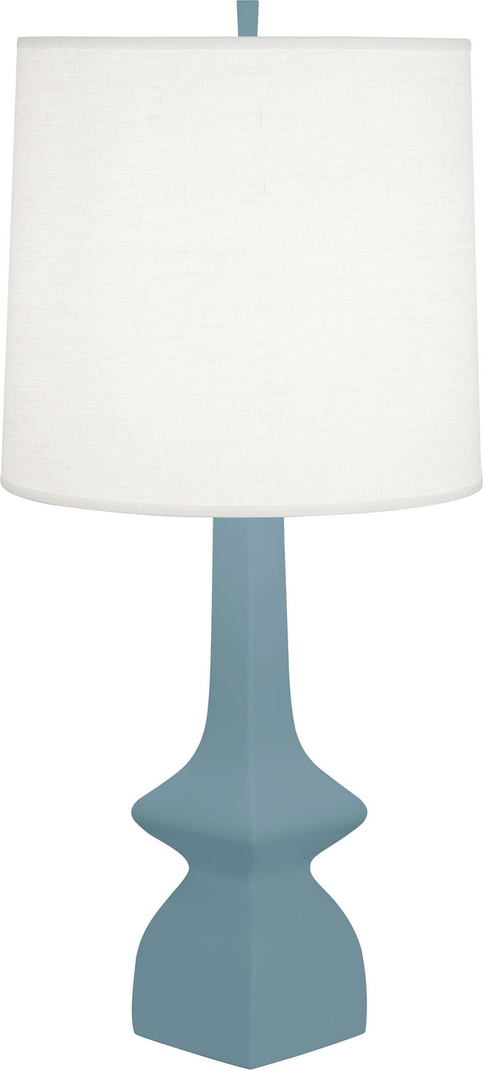 Robert Abbey - MOB10 - One Light Table Lamp - Jasmine - MATTE STEEL BLUE GLAZED CERAMIC