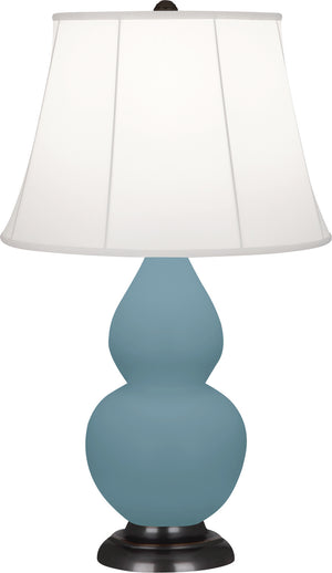 Robert Abbey - MOB11 - One Light Accent Lamp - Small Double Gourd - Matte Steel Blue Glazed Ceramic w/Bronze