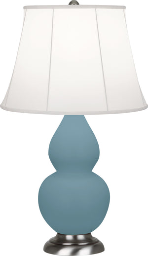 Robert Abbey - MOB12 - One Light Accent Lamp - Small Double Gourd - Matte Steel Blue Glazed Ceramic w/Antique Silver