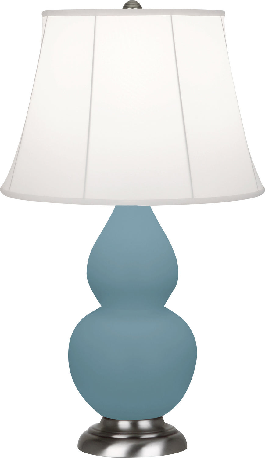 Robert Abbey - MOB12 - One Light Accent Lamp - Small Double Gourd - Matte Steel Blue Glazed Ceramic w/Antique Silver