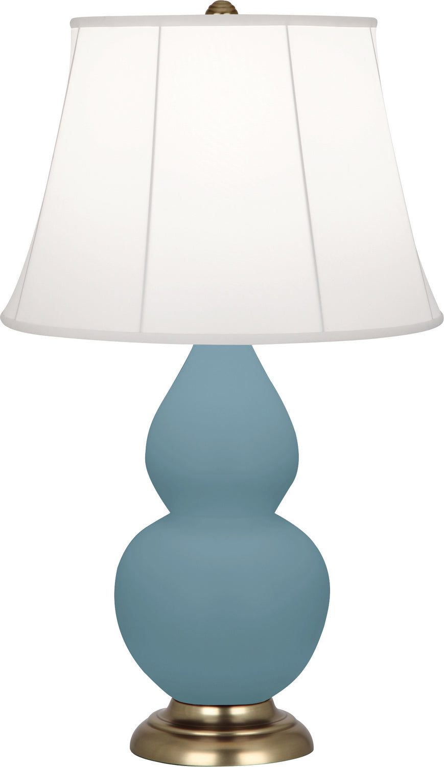 Robert Abbey - MOB14 - One Light Accent Lamp - Small Double Gourd - Matte Steel Blue Glazed Ceramic w/Antique Brass