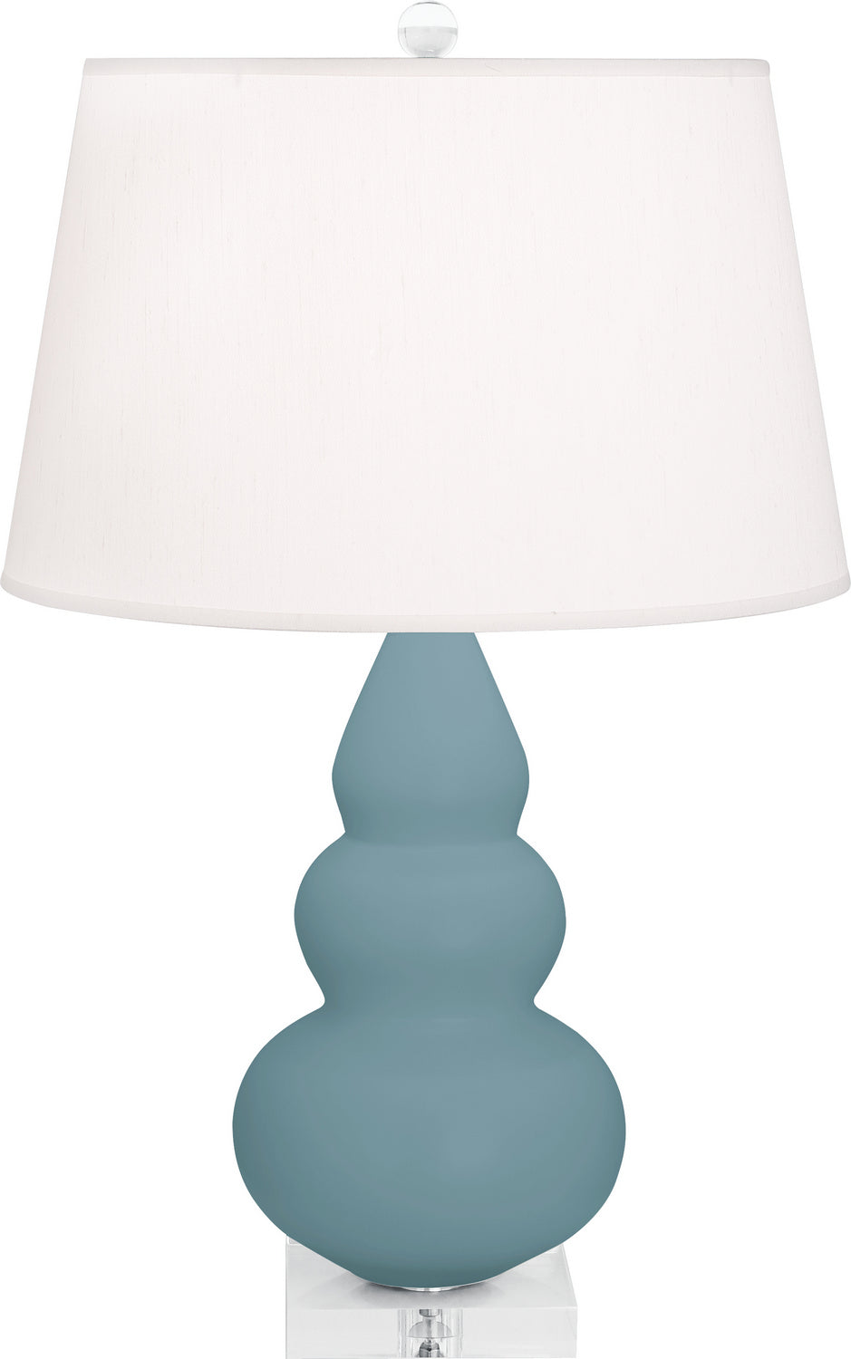 Robert Abbey - MOB33 - One Light Accent Lamp - Small Triple Gourd - Matte Steel Blue Glazed Ceramic w/Lucite