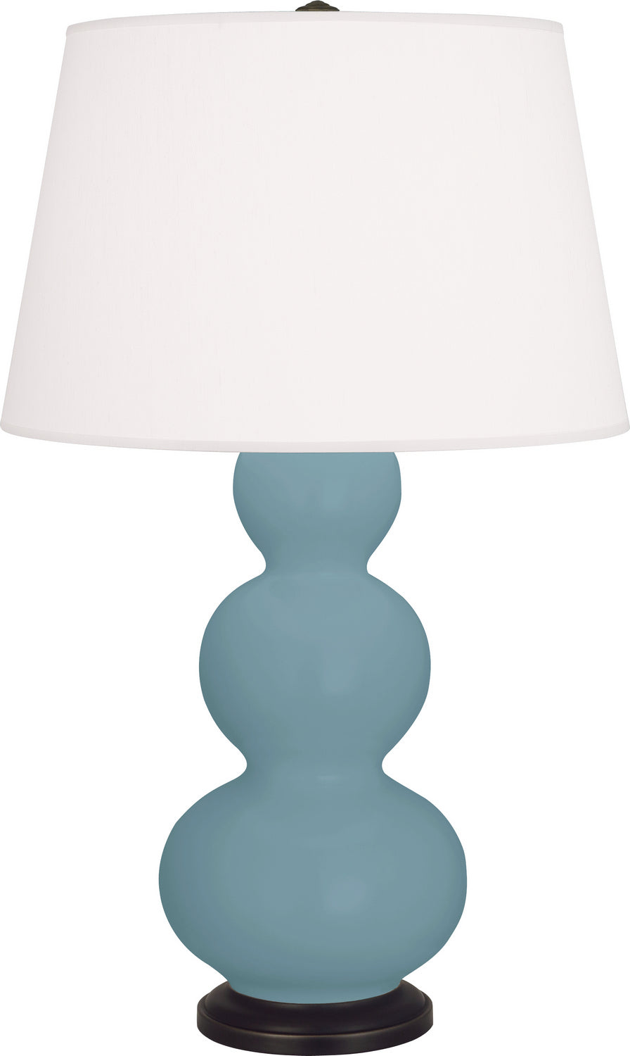 Robert Abbey - MOB41 - One Light Table Lamp - Triple Gourd - Matte Steel Blue Glazed Ceramic w/Deep Patina Bronze