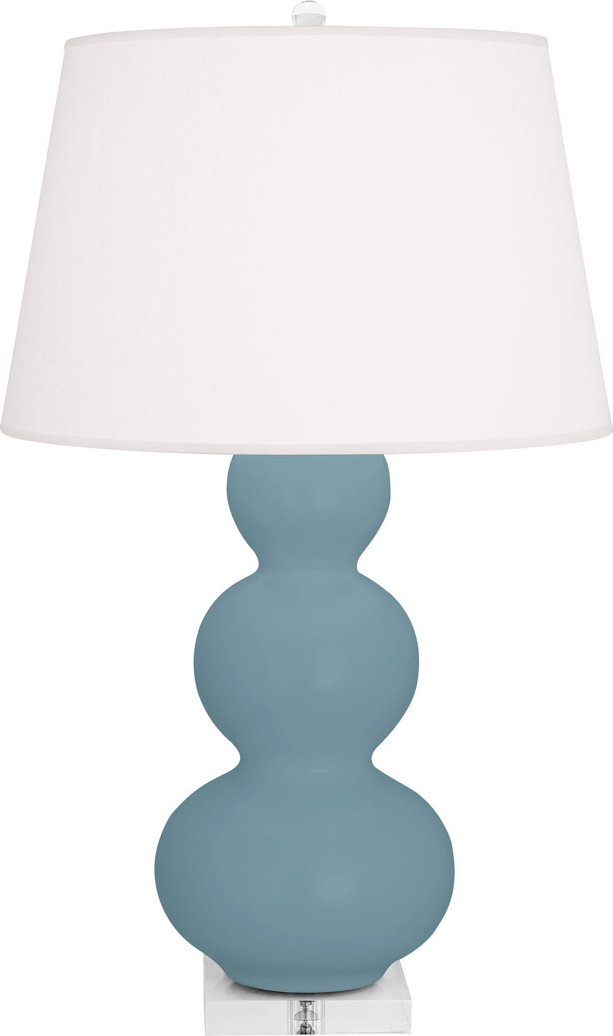 Robert Abbey - MOB43 - One Light Table Lamp - Triple Gourd - Matte Steel Blue Glazed Ceramic w/Lucite