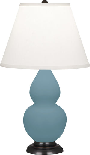 Robert Abbey - MOB51 - One Light Accent Lamp - Small Double Gourd - Matte Steel Blue Glazed Ceramic w/Bronze