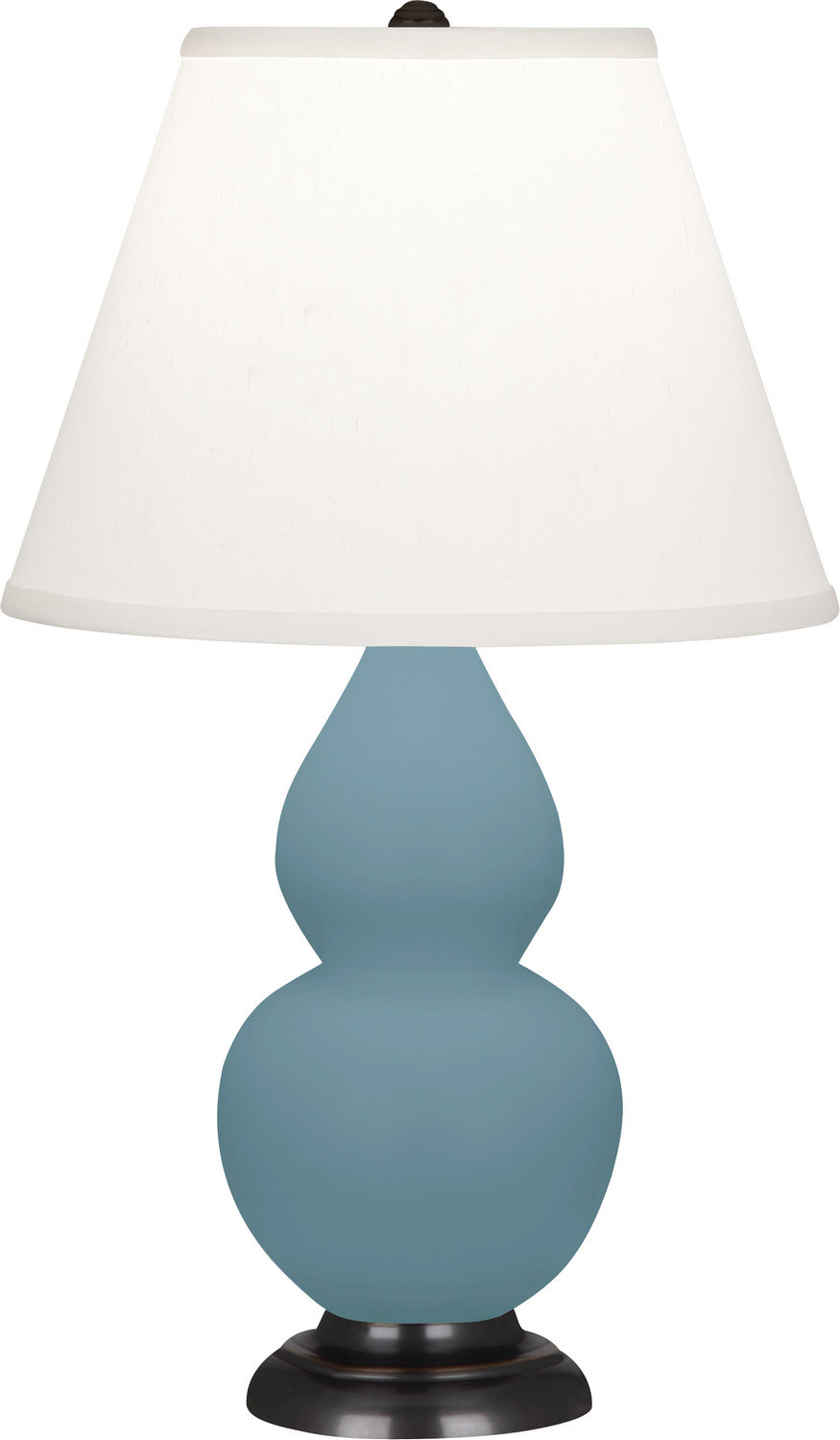 Robert Abbey - MOB51 - One Light Accent Lamp - Small Double Gourd - Matte Steel Blue Glazed Ceramic w/Deep Patina Bronze